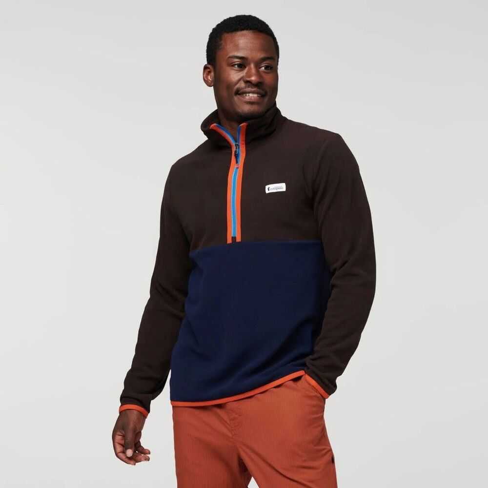Cotopaxi Men's Amado Half-Zip Fleece Jacket Brown Orange Size Large Lightweight